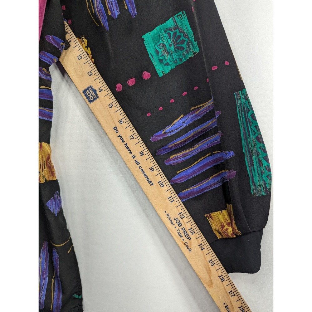 Caliche Collection Black Abstract Geometric Print Button Down Shirt XL - Picture 7 of 9